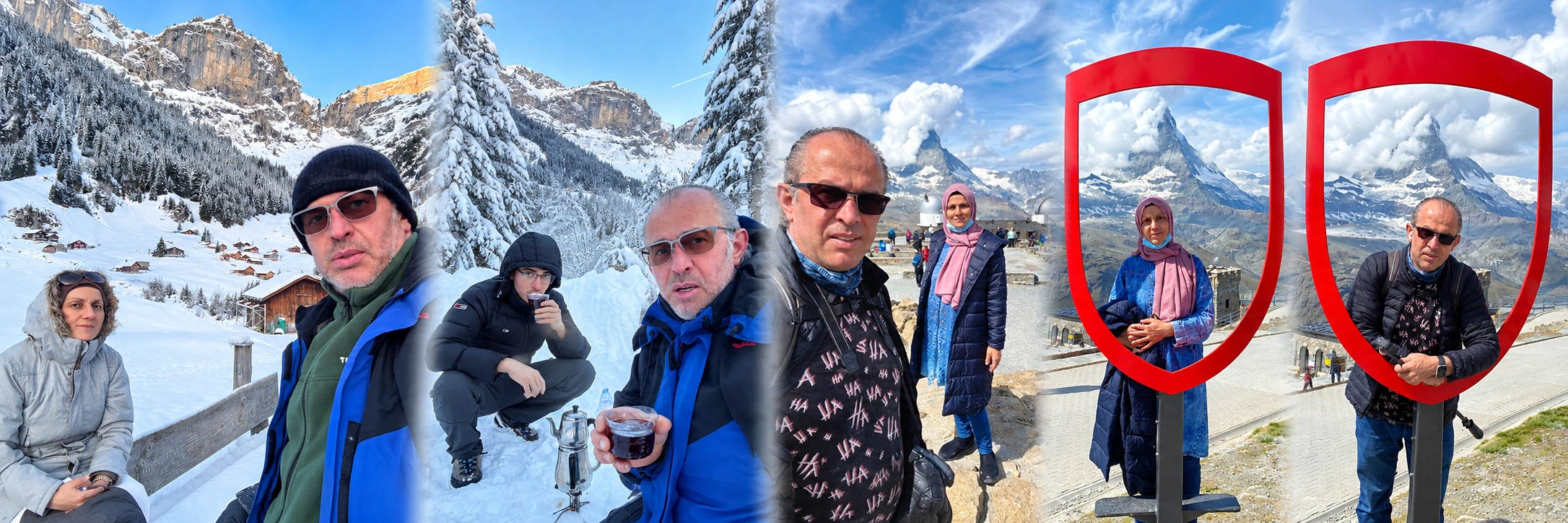 Kış ve Matterhorn — kişisel fotoğraflarımdan hazırlanmış beşli kolaj